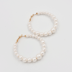 Arracadas Pearl – Aretes de Aro Adornados con Perlas de Imitación
