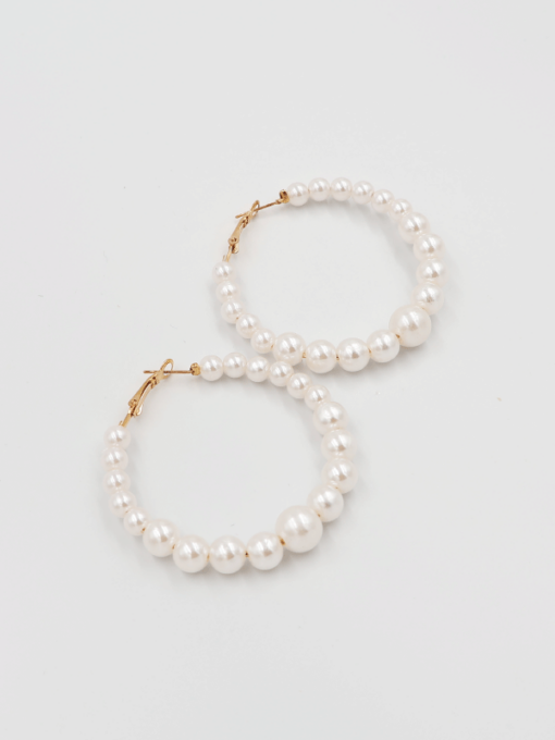 Arracadas Pearl – Aretes de Aro Adornados con Perlas de Imitación