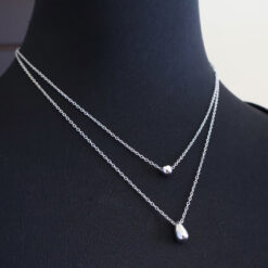 Collar Drop Plata - acero inoxidable
