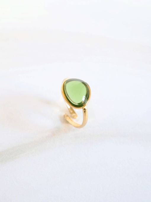 Lucille ring acero inoxidable - verde.