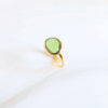 Lucille ring acero inoxidable, resina verde.