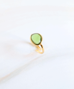 Lucille ring acero inoxidable, resina verde.