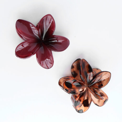 Pinza en forma de flor - Leopardo y tinto