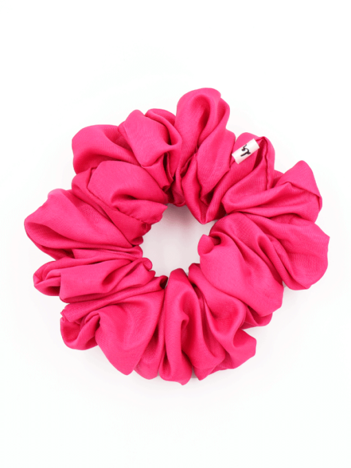 Scrunchie Bugambilia en color rosa vibrante