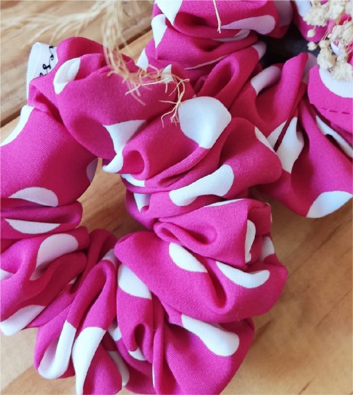 Scrunchie Polkadot pink - Fine Dresser
