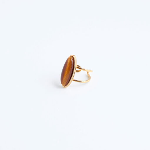 Anillo ajustable de acero inoxidable con piedra sintética